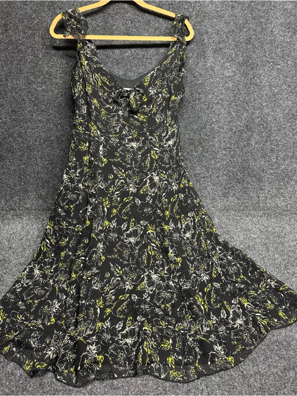 Silk fairy babydoll slip dress Flutter straps with ruffle hem midi cocktail boho